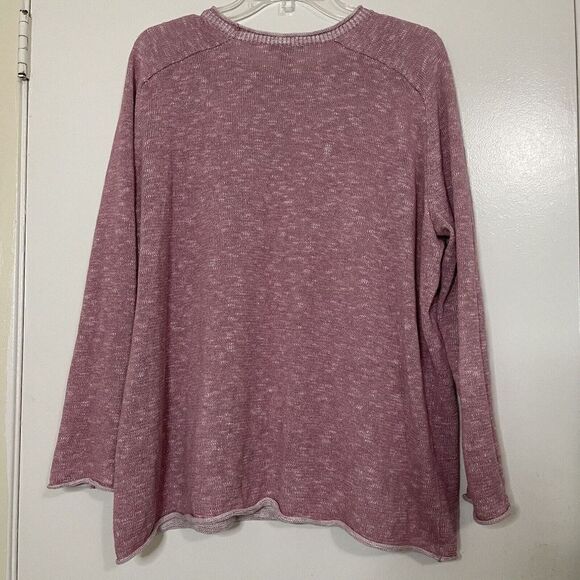 EILEEN FISHER Pink knit pullover organic linen round neck sweater top - Picture 4 of 4